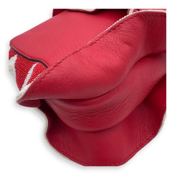 Baguette Shoulder Bag Red in Calfskin, Silver hardware - Image 16