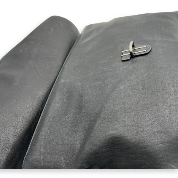 Flap Briefcase Black in Goat Leather, Ruthenium hardware - Image 16