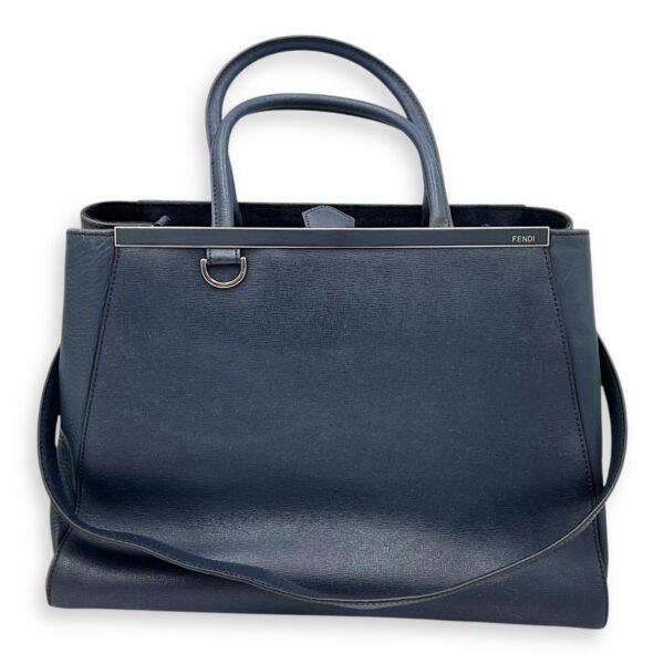 2Jours Blue Top Handle Bag in Calfskin, Silver hardware - Image 18