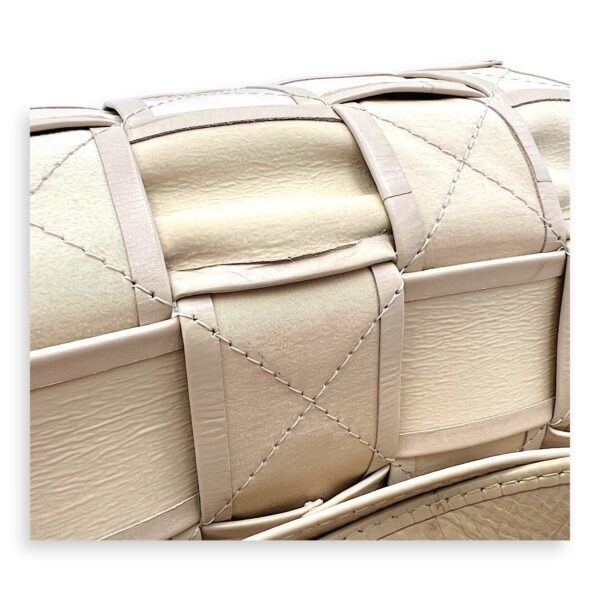 Cassette Crossbody Bag Beige in Calfskin, Silver hardware - Image 16