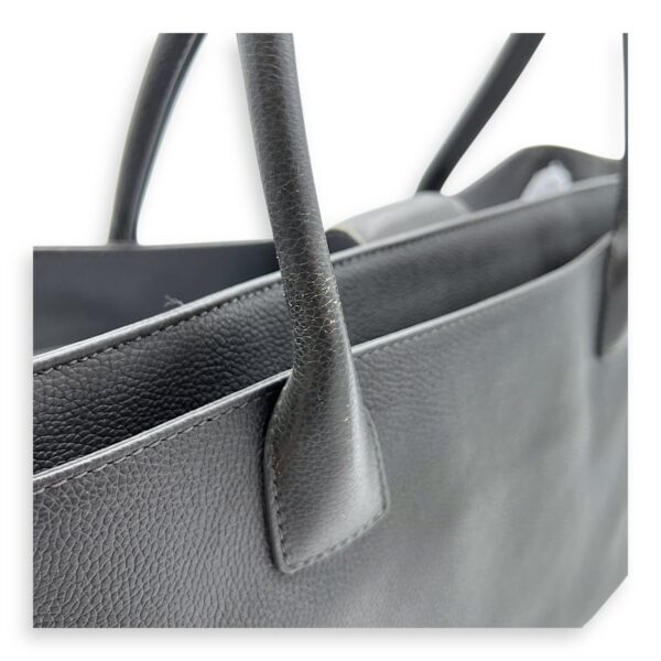 Executive Perf Top Handle Bag Grey in Calfskin, Silver hardware - Image 16