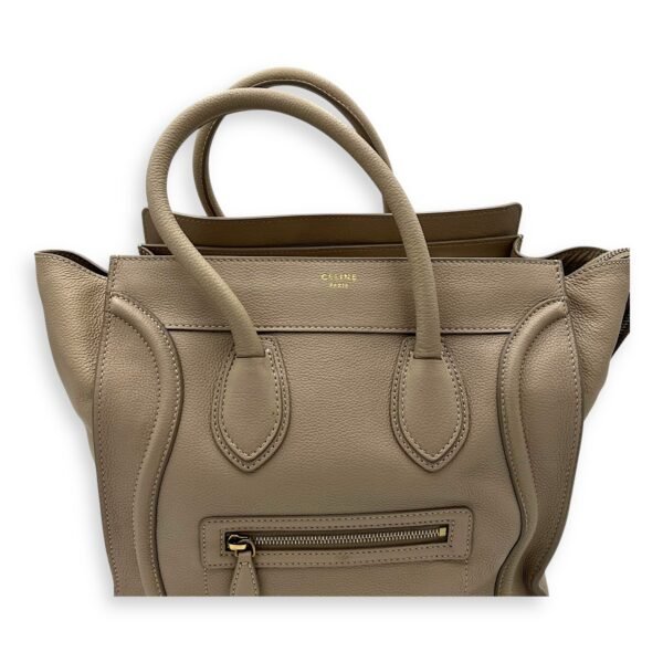 Luggage Mini Beige Top Handle Bag in Calfskin, Gold hardware - Image 20