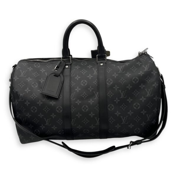 Keepall Bandouliere 45 Monogram Eclipse Duffle Bag in Coated Canvas, Silver hardware - Image 16