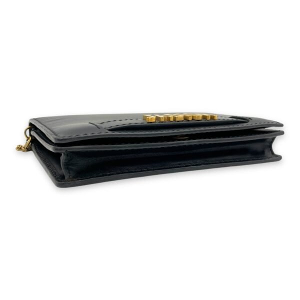 J'adior Black Wallet On Chain in Calfskin, Brushed Gold hardware - Image 5