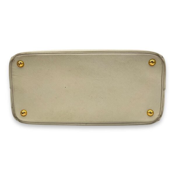 Logo White Top Handle Bag in Saffiano Leather, Gold hardware - Image 5
