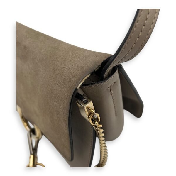Faye Grey Crossbody Bag in Calfskin, Gold hardware - Image 14