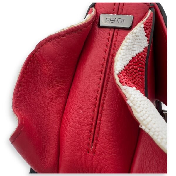 Baguette Shoulder Bag Red in Calfskin, Silver hardware - Image 15