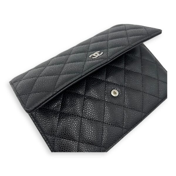 CC Wallet On Chain Black in Caviar Leather, Silver hardware - Image 39