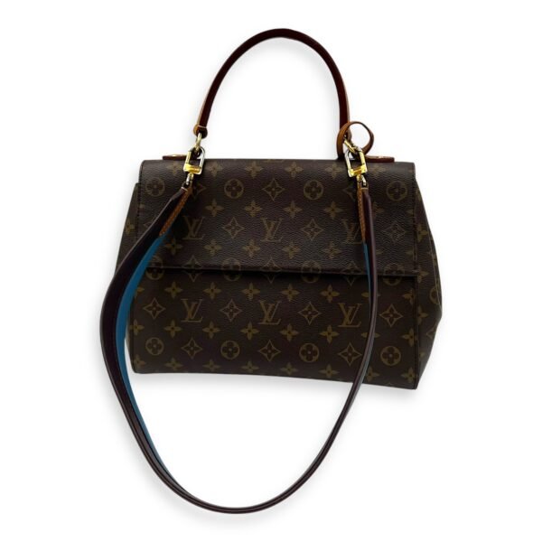 Cluny Top Handle Bag MM Brown in Monogram Coated Canvas, Gold hardware - Image 17