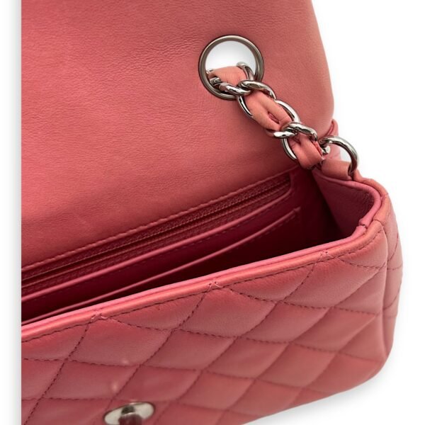 Classic Shoulder Bag Mini Rectangle Pink in Lambskin, Gold hardware - Image 9