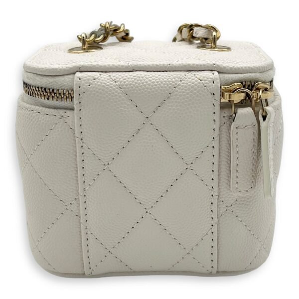 CC Vanity Bag White in Caviar Leather, Gold hardware - Image 2