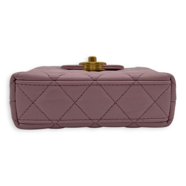 Kelly Top Handle Bag Nano Pink in Calfskin, Gold hardware - Image 5