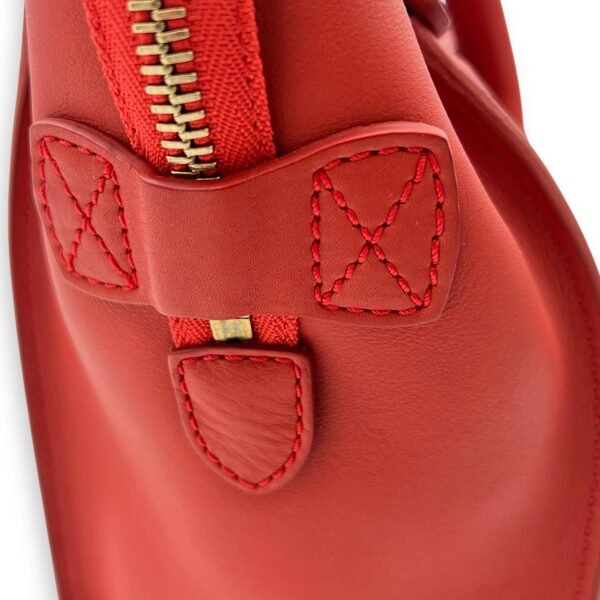 Luggage Top Handle Bag Micro Red in Calfskin, Gold hardware - Image 18