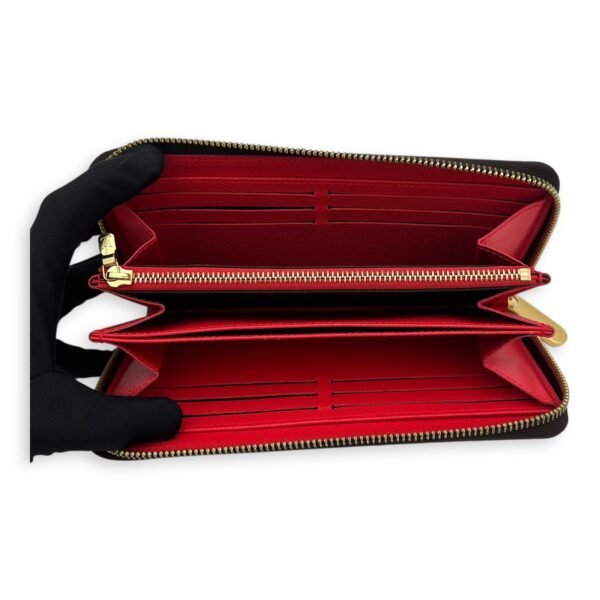 Christmas Animation Zippy Brown Wallet in Monogram Coated Canvas, Gold hardware - Image 6