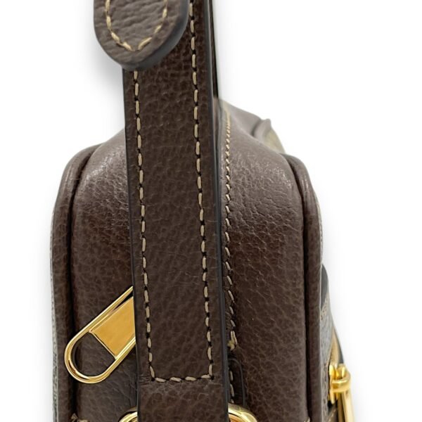 GG Supreme Web Ophidia Brown Crossbody Bag in Monogram Coated Canvas, Gold hardware - Image 8