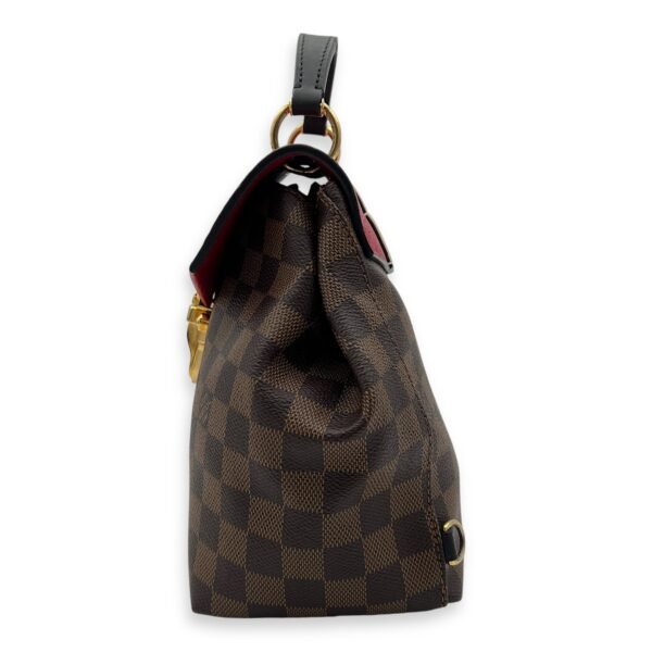 Clapton Backpack Damier Ebene in Coated Canvas, Gold hardware - Image 4