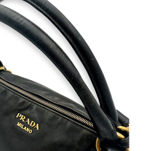 Logo Top Handle Bag Black in Calfskin, Gold hardware - Image 23