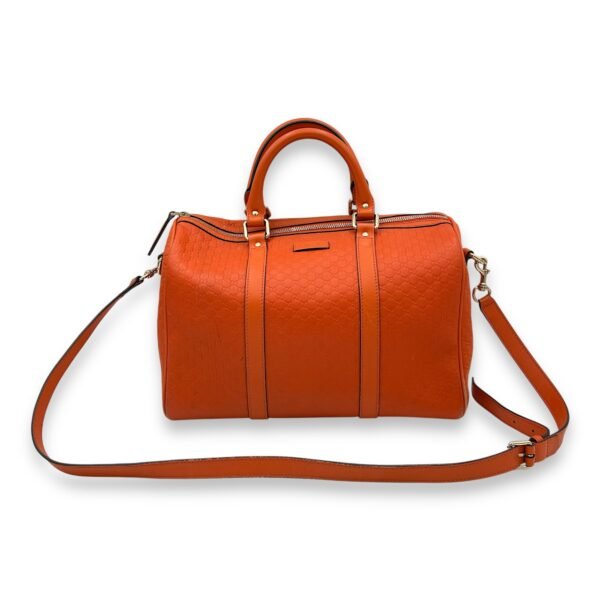 Boston Top Handle Bag Orange in Guccissima Leather, Gold hardware - Image 12