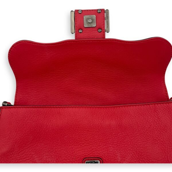 Baguette Shoulder Bag Red in Calfskin, Silver hardware - Image 23