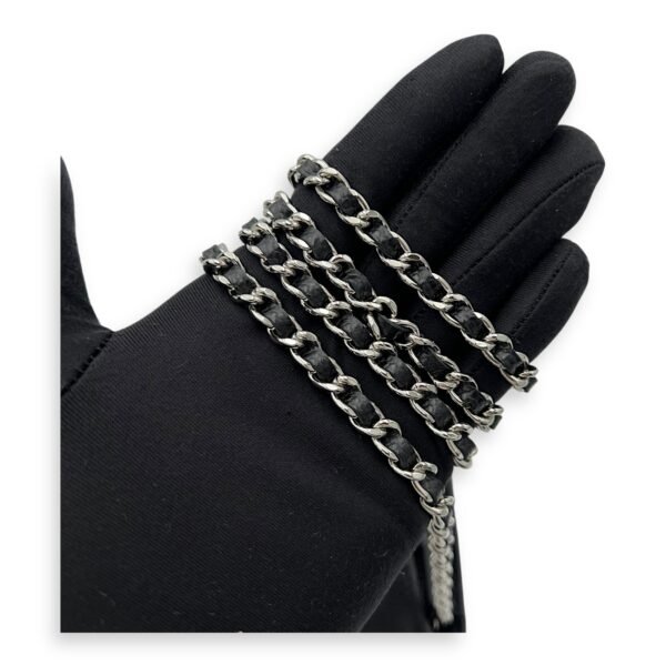 CC Wallet On Chain Black in Caviar Leather, Silver hardware - Image 37
