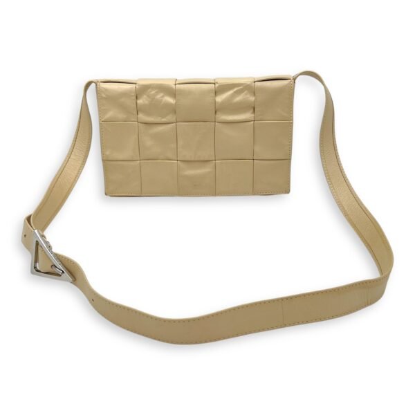 Cassette Crossbody Bag Beige in Calfskin, Silver hardware - Image 19