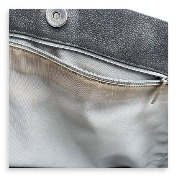 Executive Perf Top Handle Bag Grey in Calfskin, Silver hardware - Image 19