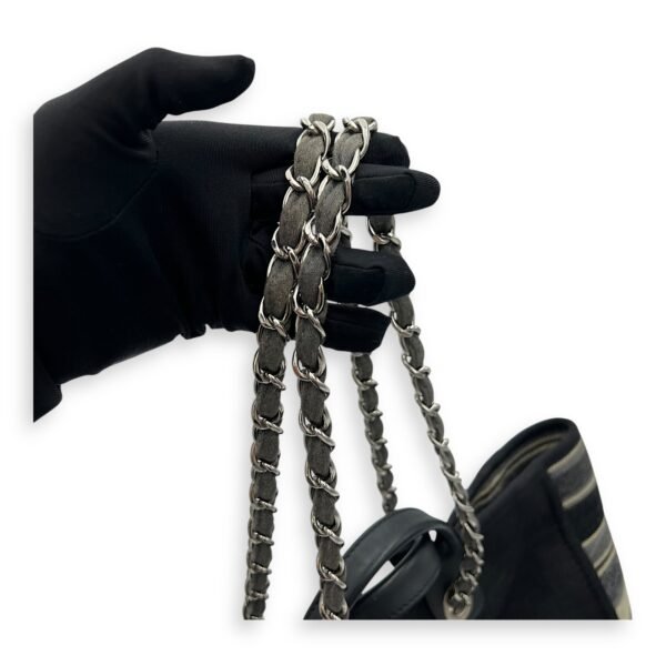 Deauville Tote Bag Black in Canvas, Silver hardware - Image 12