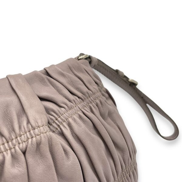 Logo Grey Pouch in Lambskin, Silver hardware - Image 9