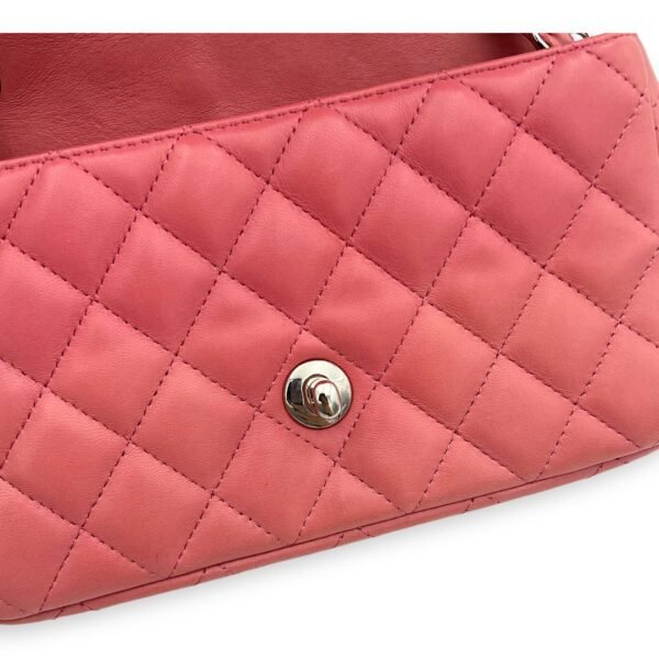 Classic Shoulder Bag Mini Rectangle Pink in Lambskin, Gold hardware - Image 7