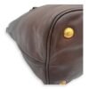 Logo Brown Top Handle Bag in Calfskin, Gold hardware - Image 22
