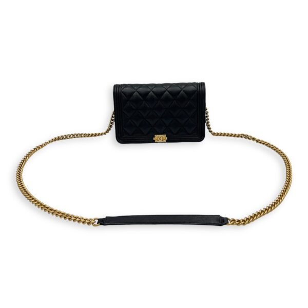 Boy Wallet On Chain Black in Caviar Leather, Gold hardware - Image 13