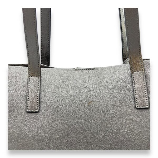 East West Shopping Fringe Tote Bag Grey in Calfskin, Silver hardware - Image 12