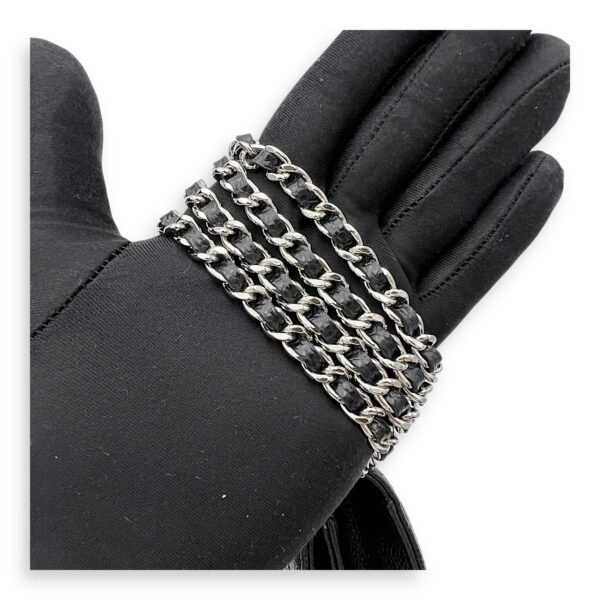 CC Wallet On Chain Black in Caviar Leather, Silver hardware - Image 36