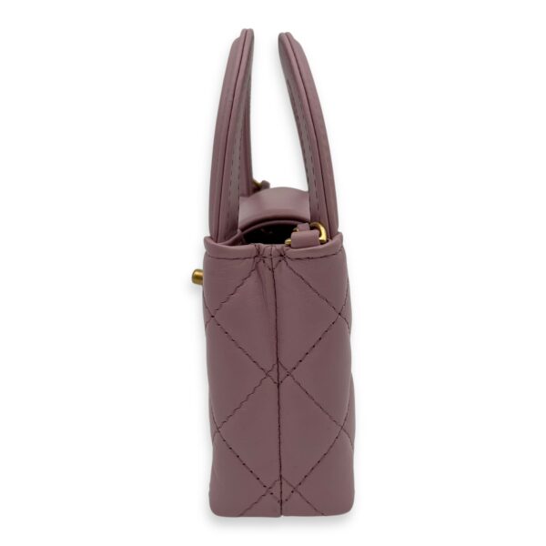 Kelly Top Handle Bag Nano Pink in Calfskin, Gold hardware - Image 4