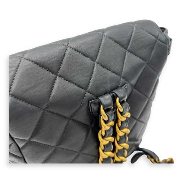Duma Backpack Black in Calfskin, Gold hardware - Image 16