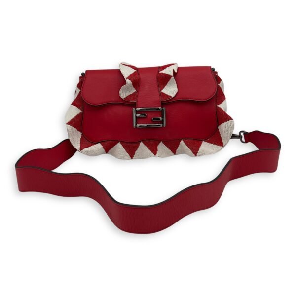 Baguette Shoulder Bag Red in Calfskin, Silver hardware - Image 21