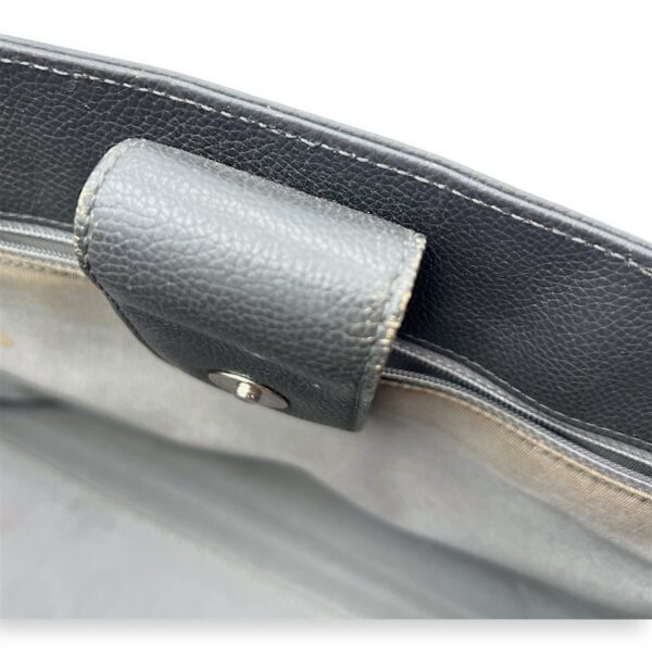 Executive Perf Top Handle Bag Grey in Calfskin, Silver hardware - Image 21