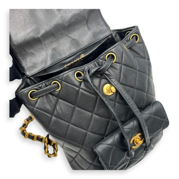 Duma Backpack Black in Calfskin, Gold hardware - Image 25