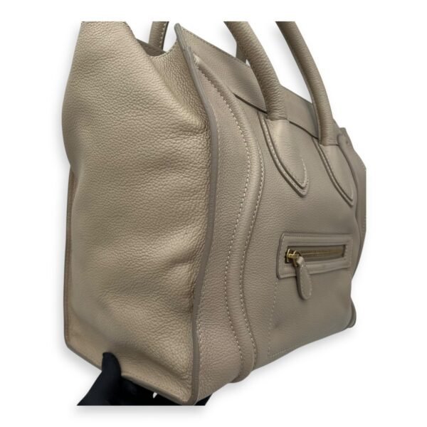 Luggage Mini Beige Top Handle Bag in Calfskin, Gold hardware - Image 25
