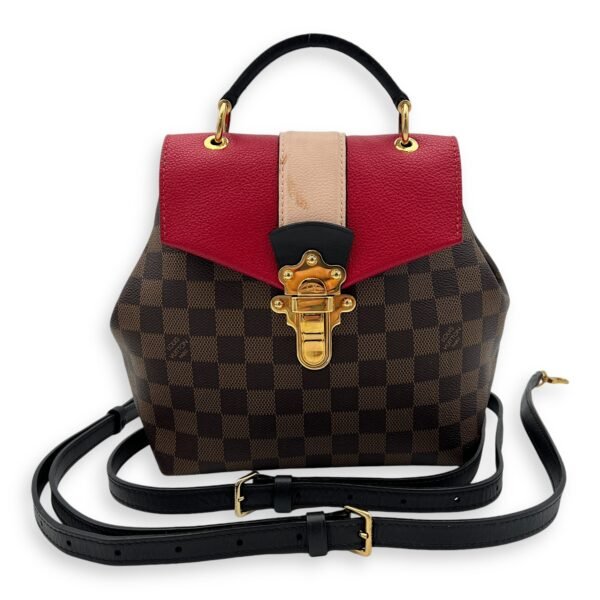 Clapton Backpack Damier Ebene in Coated Canvas, Gold hardware - Image 13