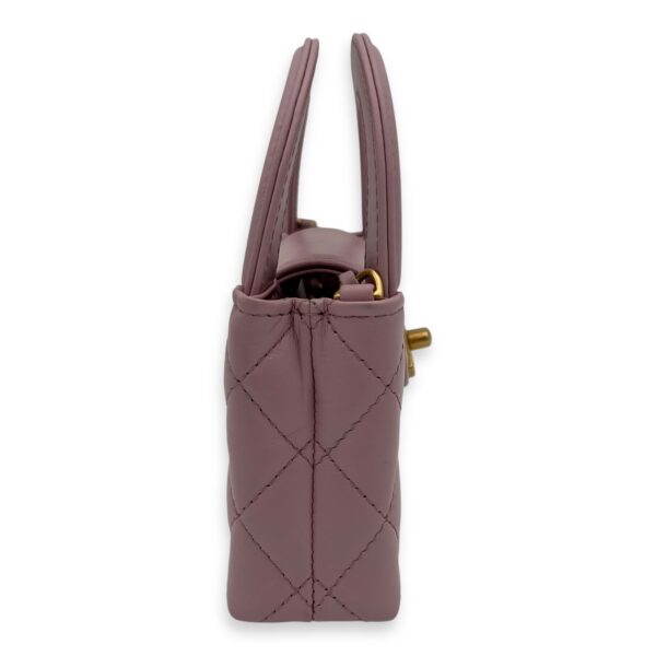 Kelly Top Handle Bag Nano Pink in Calfskin, Gold hardware - Image 3