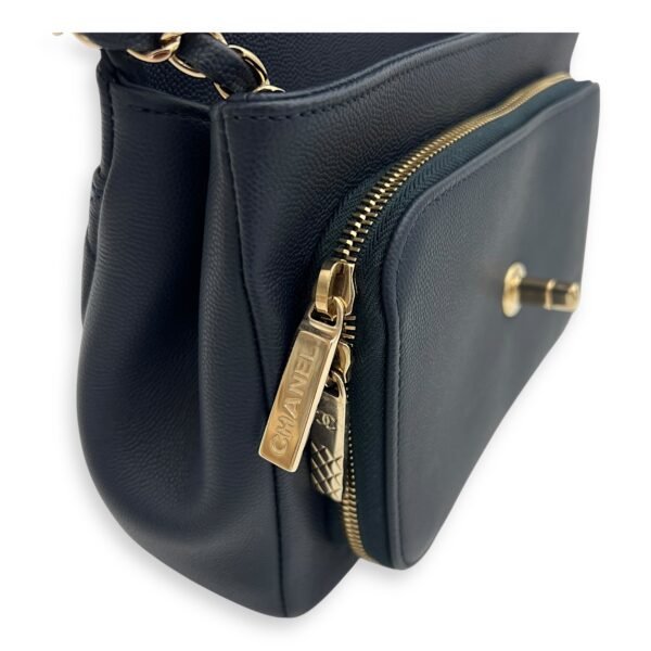 Business Affinity Top Handle Bag Blue in Caviar Leather, Light Gold hardware - Image 10