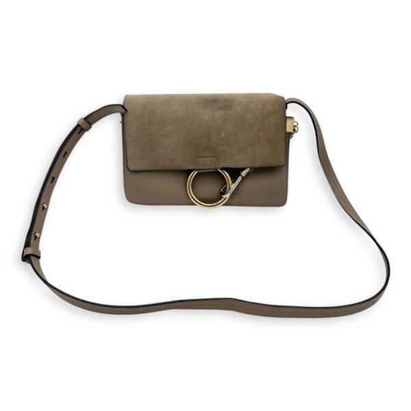 Faye Grey Crossbody Bag in Calfskin, Gold hardware - Image 18