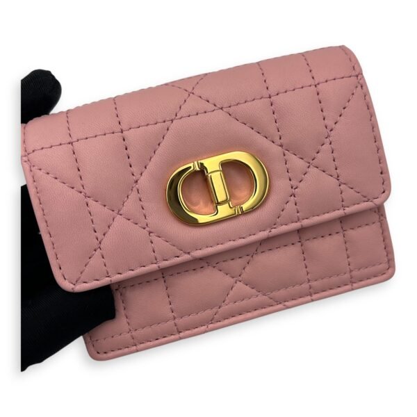 Caro Wallet On Chain Pink in Lambskin, Gold hardware - Image 8