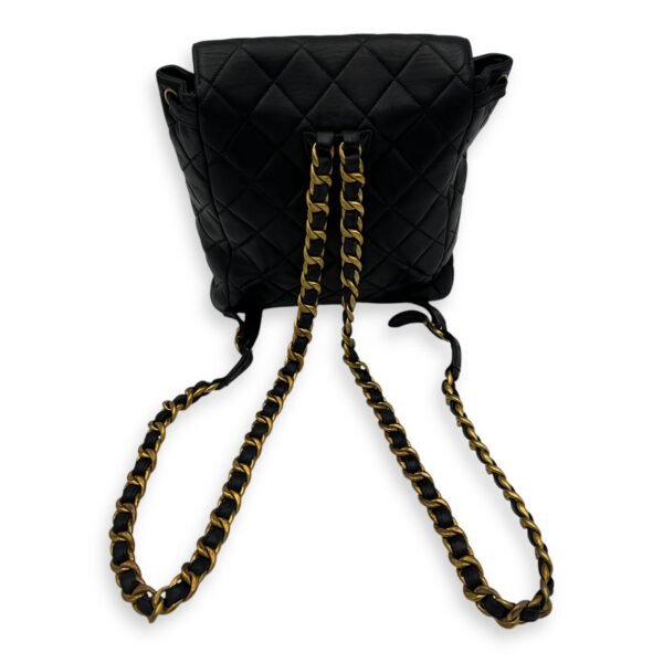 Duma Backpack Black in Calfskin, Gold hardware - Image 23