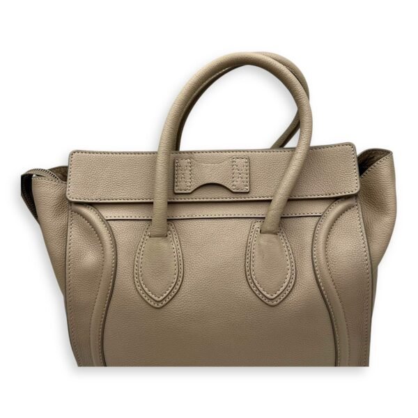 Luggage Mini Beige Top Handle Bag in Calfskin, Gold hardware - Image 23