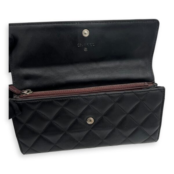 Classic Wallet Long Black in Lambskin, Silver hardware - Image 7
