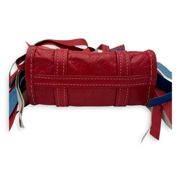 Bazar Fringe Detailed Multi-colour Tote Bag in Distressed Leather, Silver hardware - Image 6