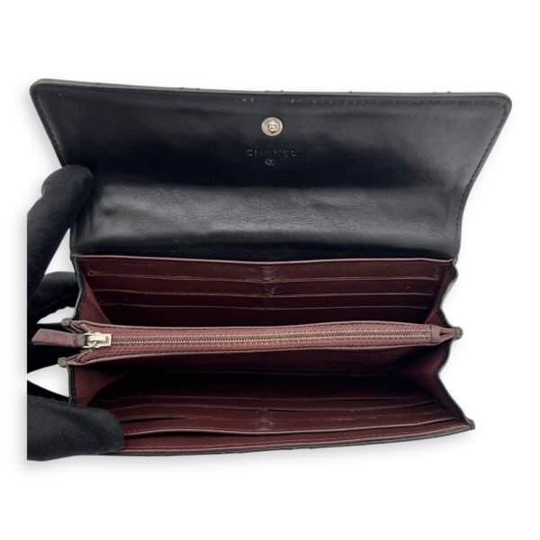 Classic Wallet Long Black in Lambskin, Silver hardware - Image 6