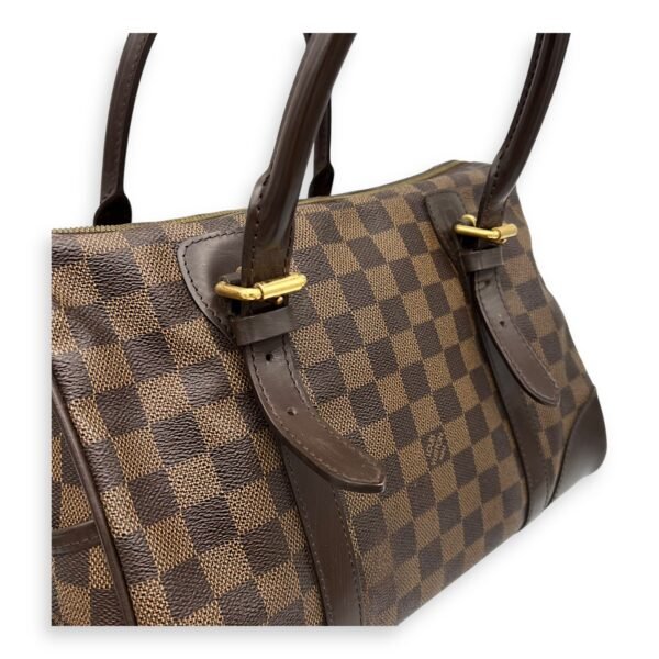 Berkeley Top Handle Bag Brown in Coated Canvas, Gold hardware - Image 23